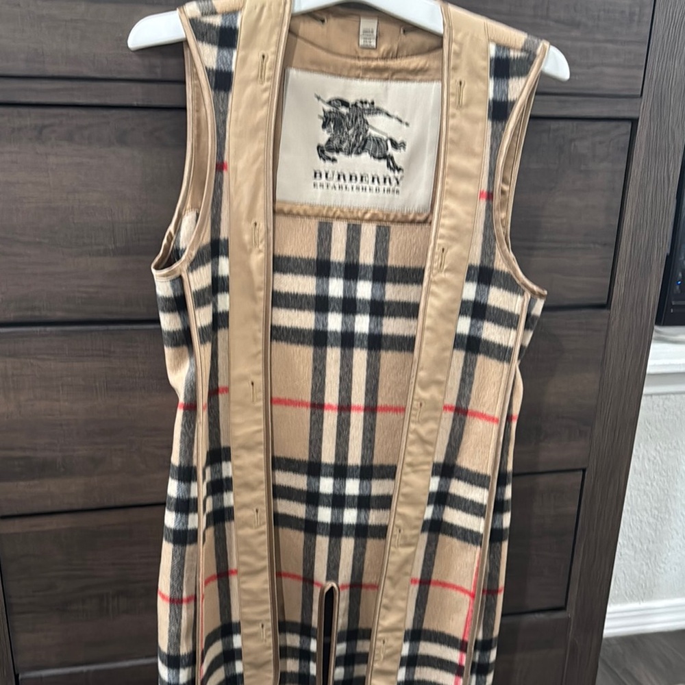 Burberry Tan Plaid Sleeveless Dress